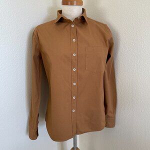 Tradlands Goodall Poplin 101 in Sienna (Tan/Brown) Size S 100% Cotton